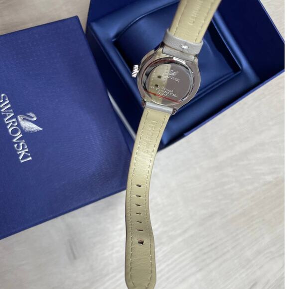 SWAROVSKI GRAY LEATHER MOTHER OF PEARL DIAL WATCH main image 8